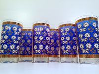 Load image into Gallery viewer, Georges Briard Signed Mid-Century Field of Daisies Highball Glasses (Set of 6)
