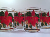 Load image into Gallery viewer, Culver Signed Mid-Century Poinsettia Double Old Fashion Glasses (Set of 4 With Original Box)
