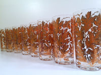 Load image into Gallery viewer, Culver Signed Mid-Century 22-Karat Gold Foliage Glasses (Set of 8)
