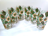 Load image into Gallery viewer, Culver Signed Mid-Century Christmas Tree with Bird and Ornament Highball Glasses (Set of 6)
