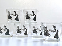 Load image into Gallery viewer, Hazel Atlas Mid-Century Cocktail Time Double Whiskey Glasses (Set of 6)
