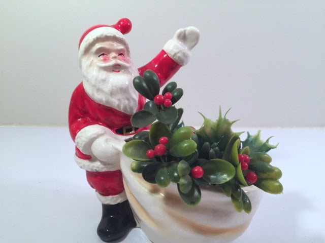 santa plant pot Vintage 1950's Santa Planter