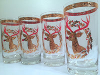 Load image into Gallery viewer, Culver Signed Mid-Century Rudolph The Red Nose Reindeer Highball Glasses - Rare (Set of 4)
