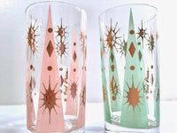 Load image into Gallery viewer, Fred Press Signed Mid-Century Pastel Atomic Burst Highball Glasses (Set of 8)
