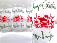 Load image into Gallery viewer, Federal Glass Santa and Reindeer Season Greetings Glasses (Set of 6)
