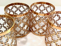 Load image into Gallery viewer, Imperial Glass Mid-Century Golden Chains Double Old Fashion Glasses (Set of 4)
