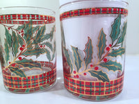 Load image into Gallery viewer, Culver Signed Mid-Century Christmas Holly and Berry Double Old Fashion Glasses (Set of 4)
