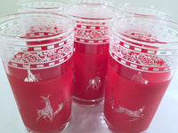 Load image into Gallery viewer, Libbey Mid-Century Reindeer Christmas Glasses - Rare Stock Pattern (Set of  6)
