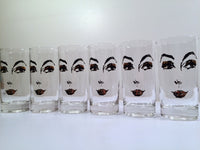 Load image into Gallery viewer, Mid-Century Glamour Gal Face Glasses (Set of 6)

