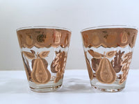 Load image into Gallery viewer, Culver Signed Mid-Century Florentine Golden Fruit Double Old Fashion Glasses (Set of 2)
