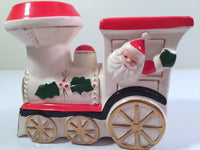 Load image into Gallery viewer, Vintage Santa and Elf Christmas Train Bank
