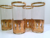 Load image into Gallery viewer, Culver Signed Antigua Mid-Century 22-Karat Gold Highball Glasses (Set of 4)
