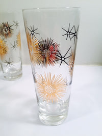 Load image into Gallery viewer, Federal Glass 22- Karat Gold and Black Retro Atomic Collins Glasses (Set of 7)
