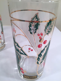 Load image into Gallery viewer, Culver Signed Mid-Century Holly Leaf Glasses (Set of 4 with Original Box)
