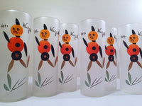 Load image into Gallery viewer, Federal Glass Mid-Century Brown Hey Wait for Me Tall Collins Glasses (Set of 6)
