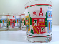 Load image into Gallery viewer, Georges Briard Signed Mid-Century I&#39;ll Be Home For Christmas Double Old Fashion Glasses (Set of 4)
