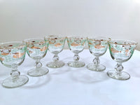 Load image into Gallery viewer, Libbey Mid-Century Marine Life Atomic Fish Sherbet and Cordial Glasses (Set of 6)
