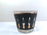 Load image into Gallery viewer, Fred Press Signed Mid-Century Black and 22-Karat Gold Flame Ice Bucket
