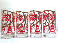 Load image into Gallery viewer, Norman Wolff Co Mid-Century Red and Green Christmas Garland Glasses (Set of 8)
