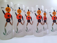 Load image into Gallery viewer, Federal Glass Mid-Century Brown Hey Wait for Me Tall Collins Glasses (Set of 6)
