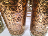 Load image into Gallery viewer, Pasinski Mid-Century Black and 22-Karat Gold Bar Set (Set of 8 Glasses with Carrier)
