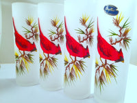 Load image into Gallery viewer, Gay Fad Mid-Century Cardinal and Pine Sprig 9-Piece Bar Set (8 Collins Glasses, Shaker With Lid)
