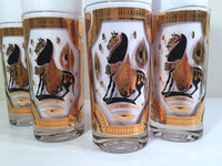Load image into Gallery viewer, Fred Press Signed Mid-Century Trojan Horse Highball Glasses (Set of 4)
