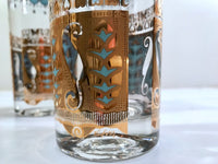 Load image into Gallery viewer, Culver Signed Mid-Century Saratoga Turquoise and 22-Karat Gold Highball Glasses (Set of 4)
