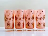 Load image into Gallery viewer, Federal Glass Mid-Century Pink Atomic &amp; 22-Karat Gold Star Glasses (Set of 4)
