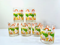 Load image into Gallery viewer, Tastesetter Signed Can Can Girls Double Old Fashion Glasses (Set of 6)
