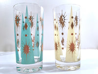 Load image into Gallery viewer, Fred Press Signed Mid-Century Pastel Atomic Burst Highball Glasses (Set of 8)
