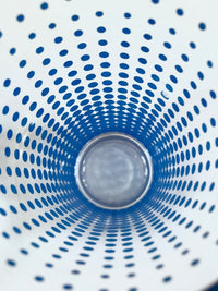 Load image into Gallery viewer, Hazel Atlas Mid-Century Retro Blue Dots Glass Set With Original Box (Set of 8)
