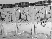 Load image into Gallery viewer, Mid-Century Silver Atomic Star Glasses (Set of 6)
