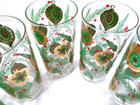 Load image into Gallery viewer, Culver Signed Mid-Century Christmas Tree with Bird and Ornament Highball Glasses (Set of 6)
