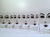 Load image into Gallery viewer, Mid-Century Glamour Gal Face Glasses (Set of 6)
