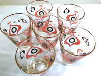 Load image into Gallery viewer, Libbey - Mid-Century I Dream of Jeannie Atomic Glasses (Set of 6)
