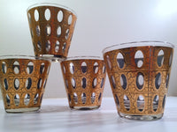 Load image into Gallery viewer, Culver - Signed Mid-Century Pisa 22-Karat Gold Low-Ball Rock Glasses (Set of 4)
