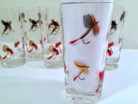 Load image into Gallery viewer, Mid-Century Signed Meth Fishing Lure Highball Glasses (Set of 6)
