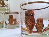 Load image into Gallery viewer, Culver - Signed 22-Karat Gold Retro Owl Old Fashion Glasses (Set of 6)
