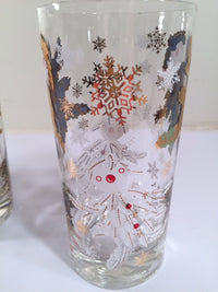 Load image into Gallery viewer, Vintage Christmas White and 22-Karat Gold Holly Boy Glasses (Set of 4)
