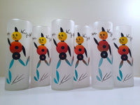 Load image into Gallery viewer, Federal Glass Mid-Century Blue Hey Wait for Me Tall Collins Glasses (Set of 6)
