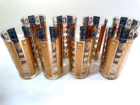 Load image into Gallery viewer, Georges Briard Signed Mid-Century Golden Crown Highball Glasses (Set of 8)
