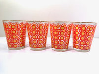 Load image into Gallery viewer, Colony Groovy Retro Orange &amp; Yellow Circle Double Old Fashion Glasses (Set of 4)
