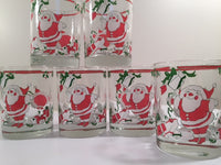 Load image into Gallery viewer, Georges Briard Signed Mid-Century Santa and Present Glasses (Set of 6)
