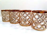 Load image into Gallery viewer, Imperial Glass Mid-Century Golden Chains Double Old Fashion Glasses (Set of 4)
