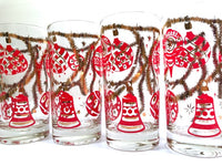 Load image into Gallery viewer, Norman Wolff Co Mid-Century Red and Green Christmas Garland Glasses (Set of 8)
