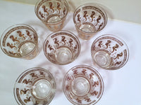 Load image into Gallery viewer, Fred Press Signed Mid-Century 22-Karat Gold Seahorse Double Old Fashion Glasses (Set of 7)
