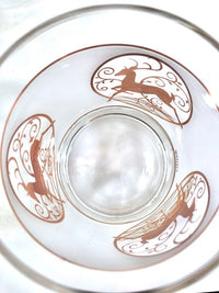 Load image into Gallery viewer, Culver Signed Mid-Century Golden Reindeer Double Old Fashion Glasses (Set of 6)
