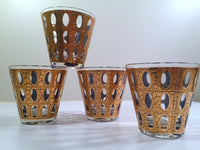 Load image into Gallery viewer, Culver - Signed Mid-Century Pisa 22-Karat Gold Low-Ball Rock Glasses (Set of 4)
