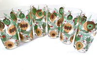 Load image into Gallery viewer, Culver Signed Mid-Century Christmas Tree with Bird and Ornament Highball Glasses (Set of 6)
